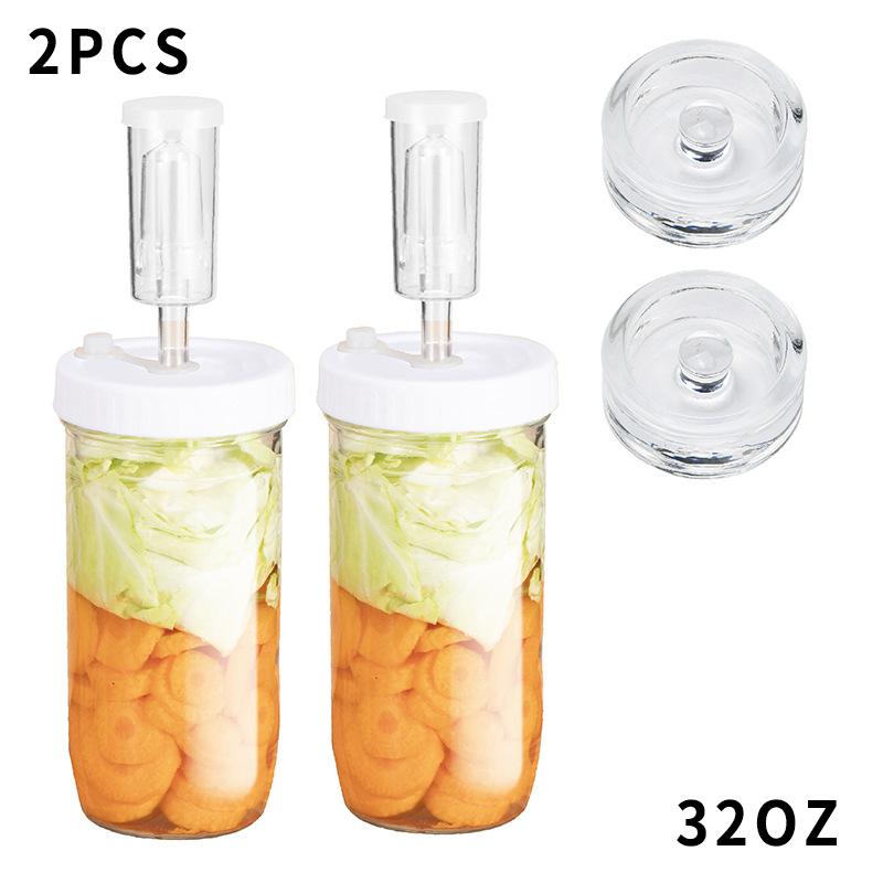 Fermentation Kit For Wide Mouth Mason Jars 4- Complete Pickling & Sauerkraut Setss With Stainless Steel Lid And Air Lock Valve