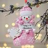 Babys First Christmas Ornament Vibrant Color with Hanging Rope Snowman Design Acrylic Christmas Ornament