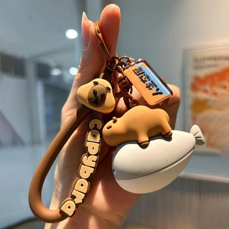 Adorable Capybara Keychain Creative Cartoon Couple Car Key Charm Cute Gift