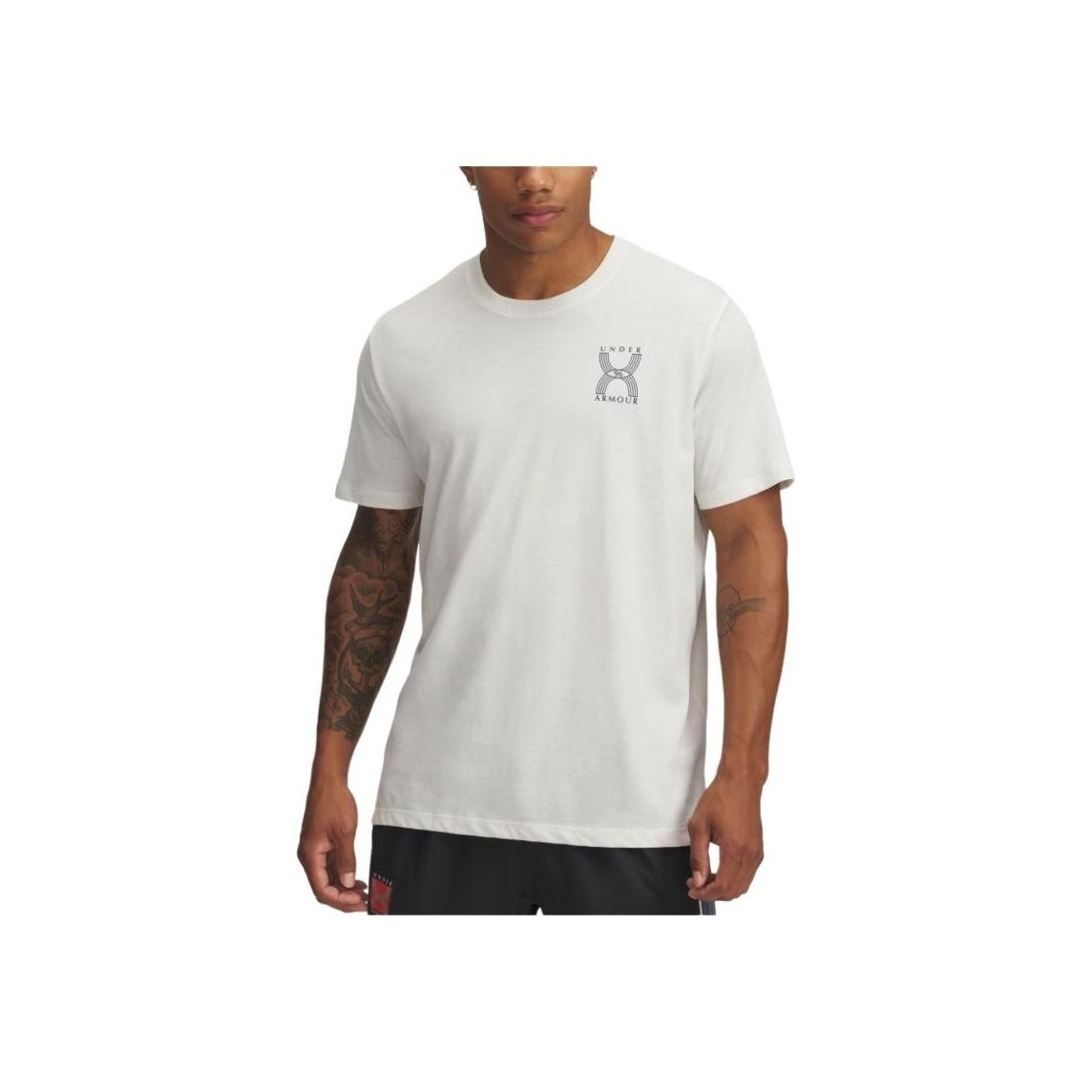 

Under Armour Comfortable Stylish Versatile Short Sleeve T-Shirt Men Tops White-Quartz Storm-Gray 1389823-114 XL