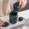 Ancient Charm Ceramic Travel Tea Set: Quick-Brew Pot with Three Cups for Outdoor Use - Customizable Logo Gift