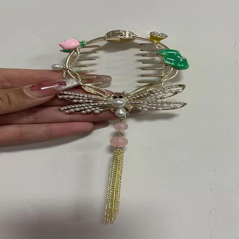 Modern Antique Lily of the Valley Tassel Hairpin - Elegant Updo Clip