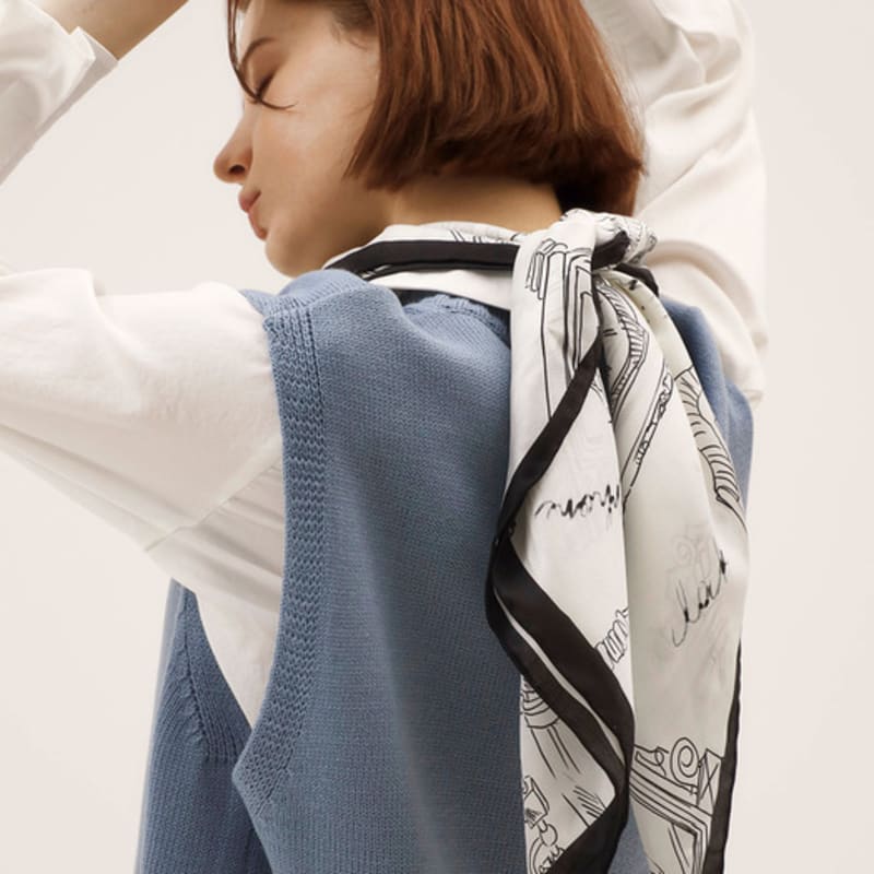 ONSZ Vintage Telephone Silk Scarf