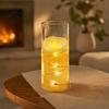 Decorative Led Lights for Home Decor Flameless LED Candles, Battery Operated Acrylic Pillar Candles with Embedded Tea Living Room String, Flickering