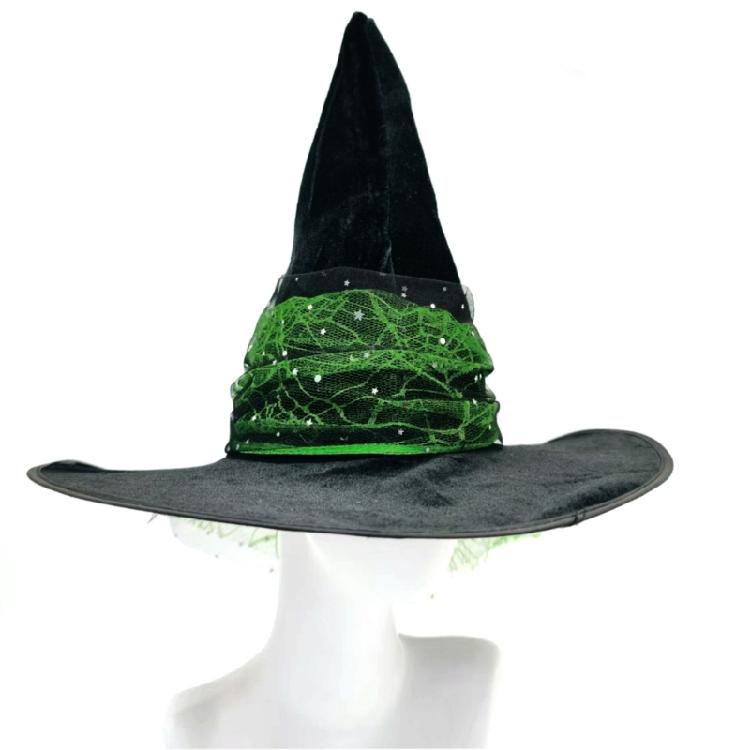 Ladies Fashionable Hat Party Ornament Halloween Witch Hat Fashion Lace Creative for Halloween Costume Adults Kids