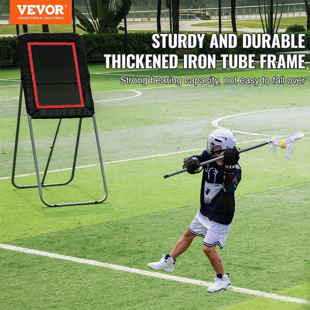 Folding Lacrosse Rebounder for Backyard, 3x4 Ft Volleyball Bounce Back Net, Pitchback Throwback Baseball Softball Return Training Screen, Adjustable
