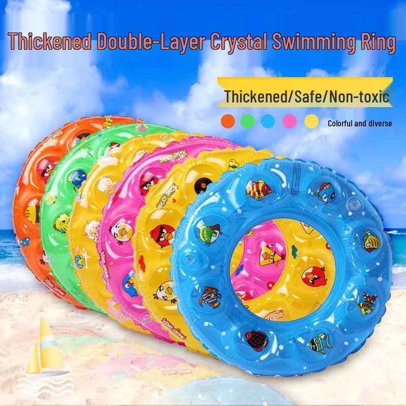 Starry Sky Sequin Mermaid Swim Ring: Thickened Inflatable Children's Float