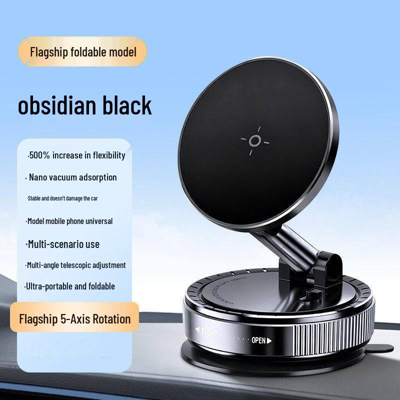 Multi-functional Car Vacuum Phone Holder: Magnetic, Suction Cup, Dashboard Mount, Rotatable, Stable, and Portable