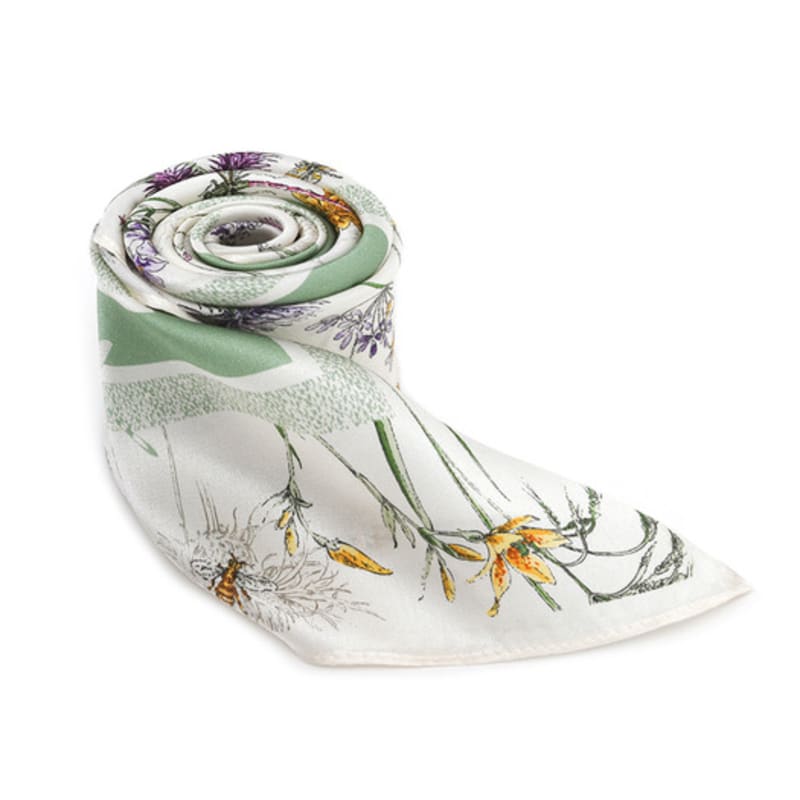 DOYOUKNOWMC ALL SEASON Green Square Garden Flower Petite Scarf