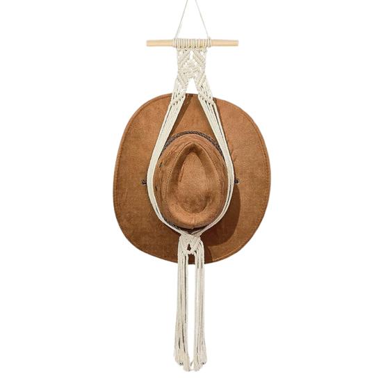 Rope Hat Organizer Rack Bohemia Handmade Woven Wall Hanging Tapestry