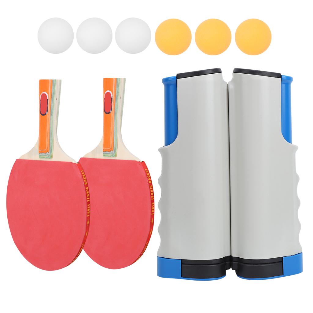 Table Tennis Rackets Balls Net Soft Shaft Kit Indoor Training Device for Children Kids