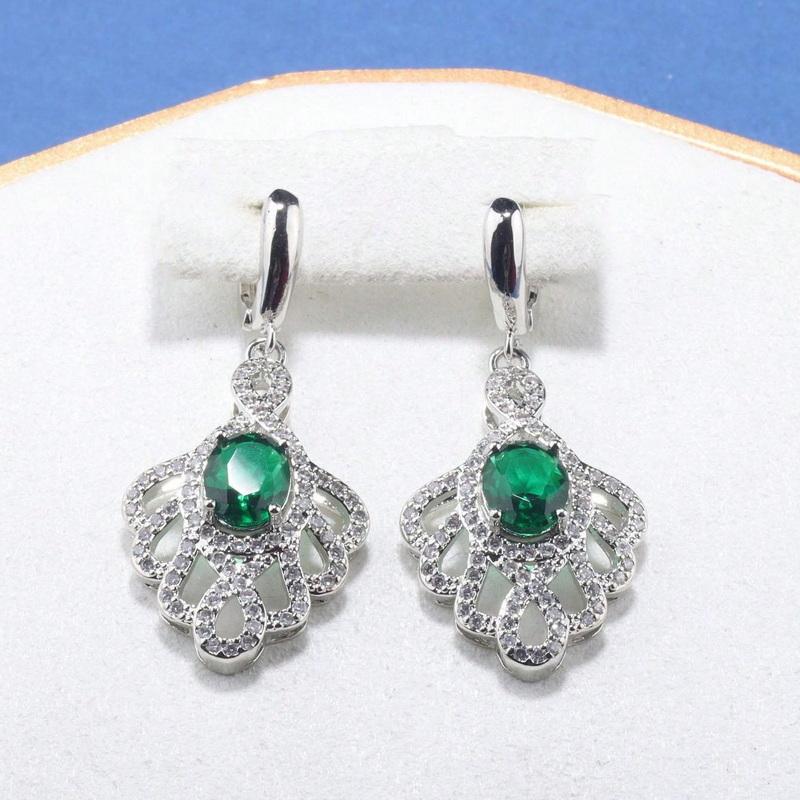 Elegante Damen Luxus Herz Armband Grün Große Schmucksets Accessoires Hochzeit Halskette Und Ohrringe Braut Verstellbarer Ring