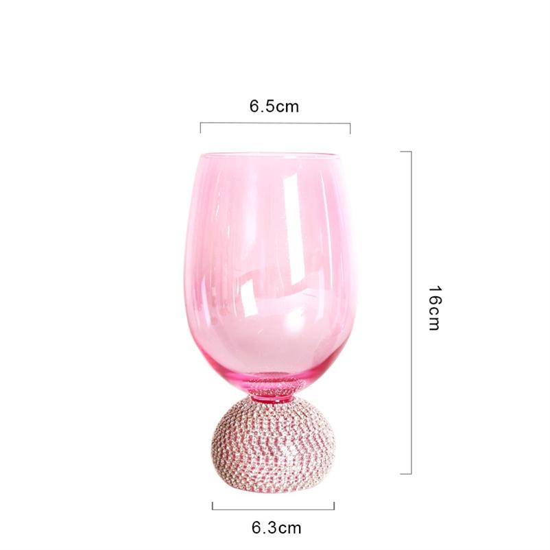 Fairy Wine Glass, Pink Diamond, Whiskey Wine Glass Decoration, Tall Glass, Simple Light, Luxury Champagne Glass