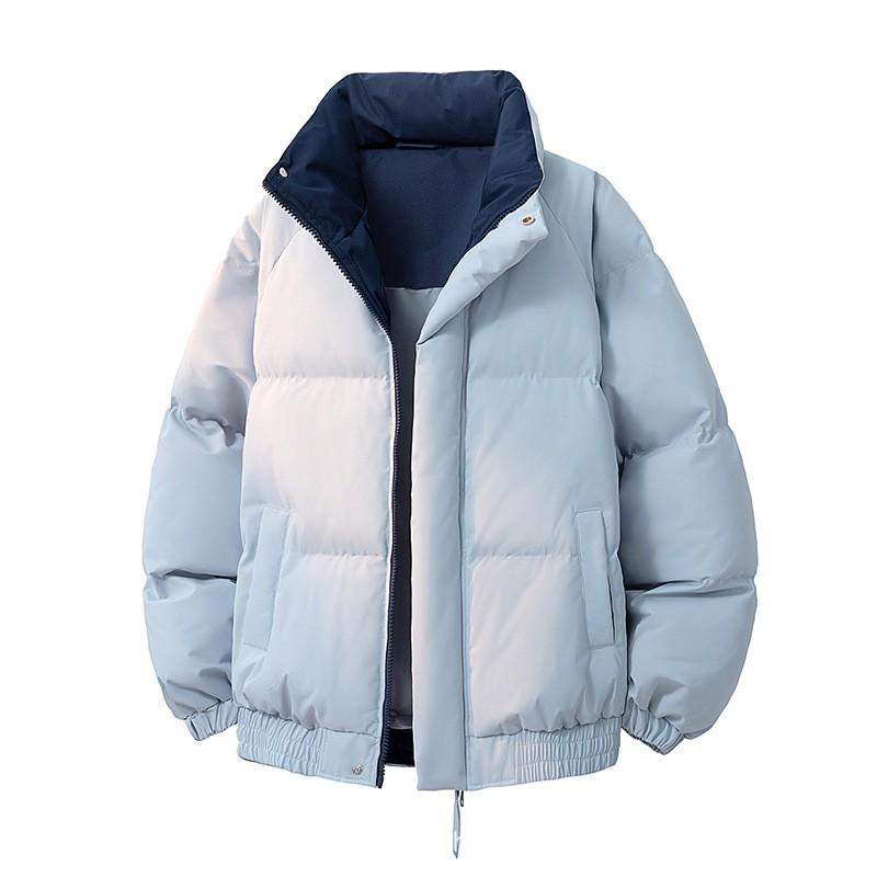 Mens Stand Collar Thick Cotton Padded Jacket Winter Warm Outerwear Loose Fit Youth Casual Wear