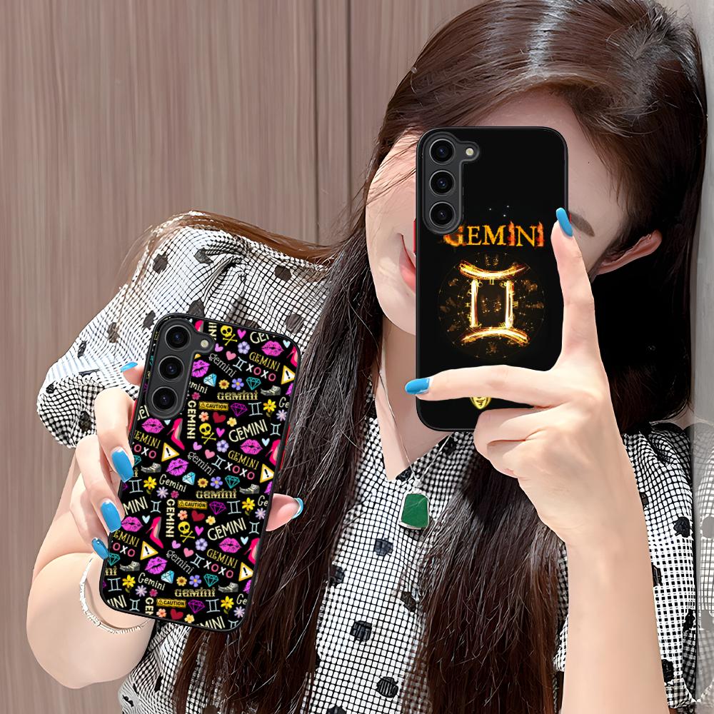 Zodiac Sign Gemini Mobile Phone Case for Samsung Galaxy S25 S24 S23 S22 S21 Plus FE Ultra Colorful Silicone Cover Luxury Cover