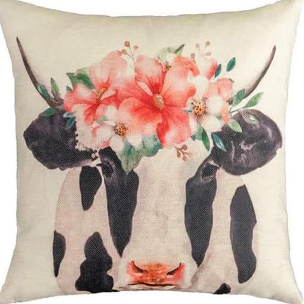 New Creative Cartoon Farmhouse Cow Animal Pillow Case Home Decoration Living Room Car Cushion