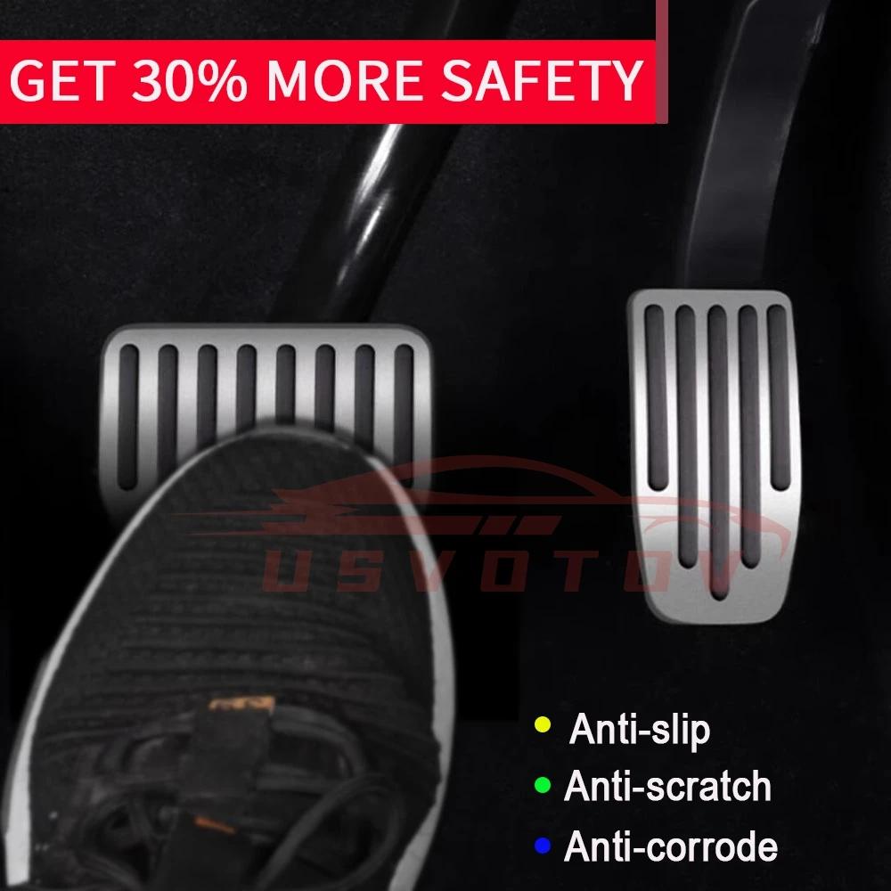 For Tesla Model Y Juniper 2025 Upgrade Foot Pedal Pads Non-slip Accelerator Brake Rest Performance Aluminum Mats Accessories