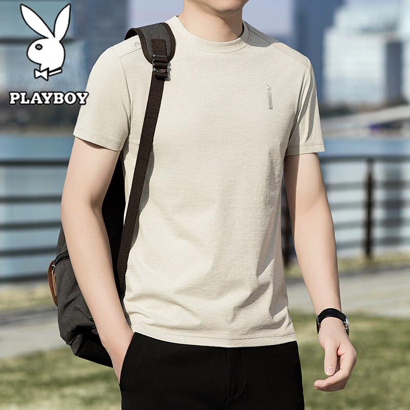 PLAYBOY Men s Casual Short Sleeve T-Shirt XL хаки