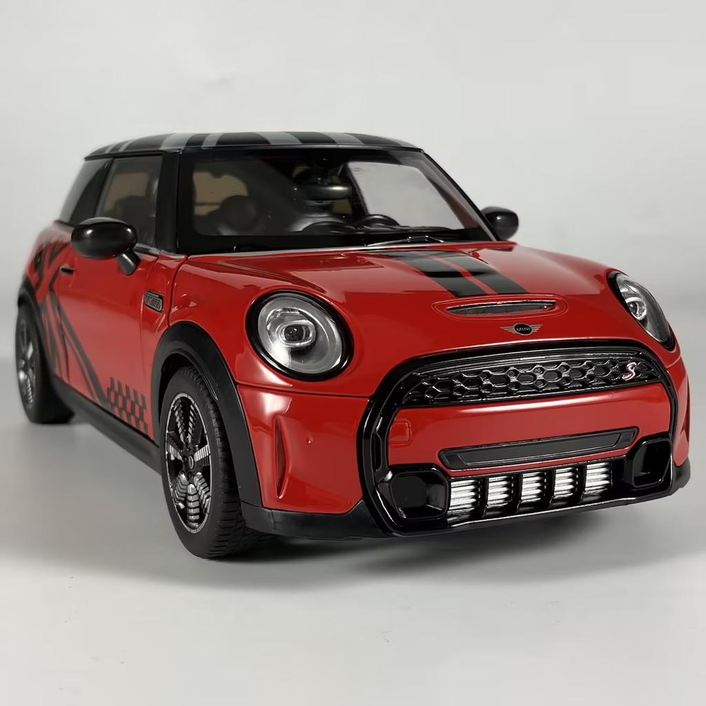 1:18 BMW Mini Cooper S Alloy Metal Diecast Model Car Boy’s High Simulation Miniature Holiday Present & Home Trendy Ornament Toy
