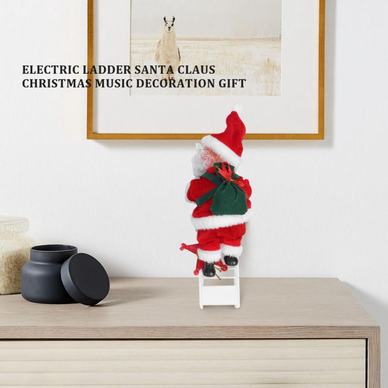 Animierter Kletternder Weihnachts Mann auf Leiter Elektrischer Weihnachts Mann Spielzeug Weihnachts Baum Wand Ornamente Dekoration Indoor AußEn