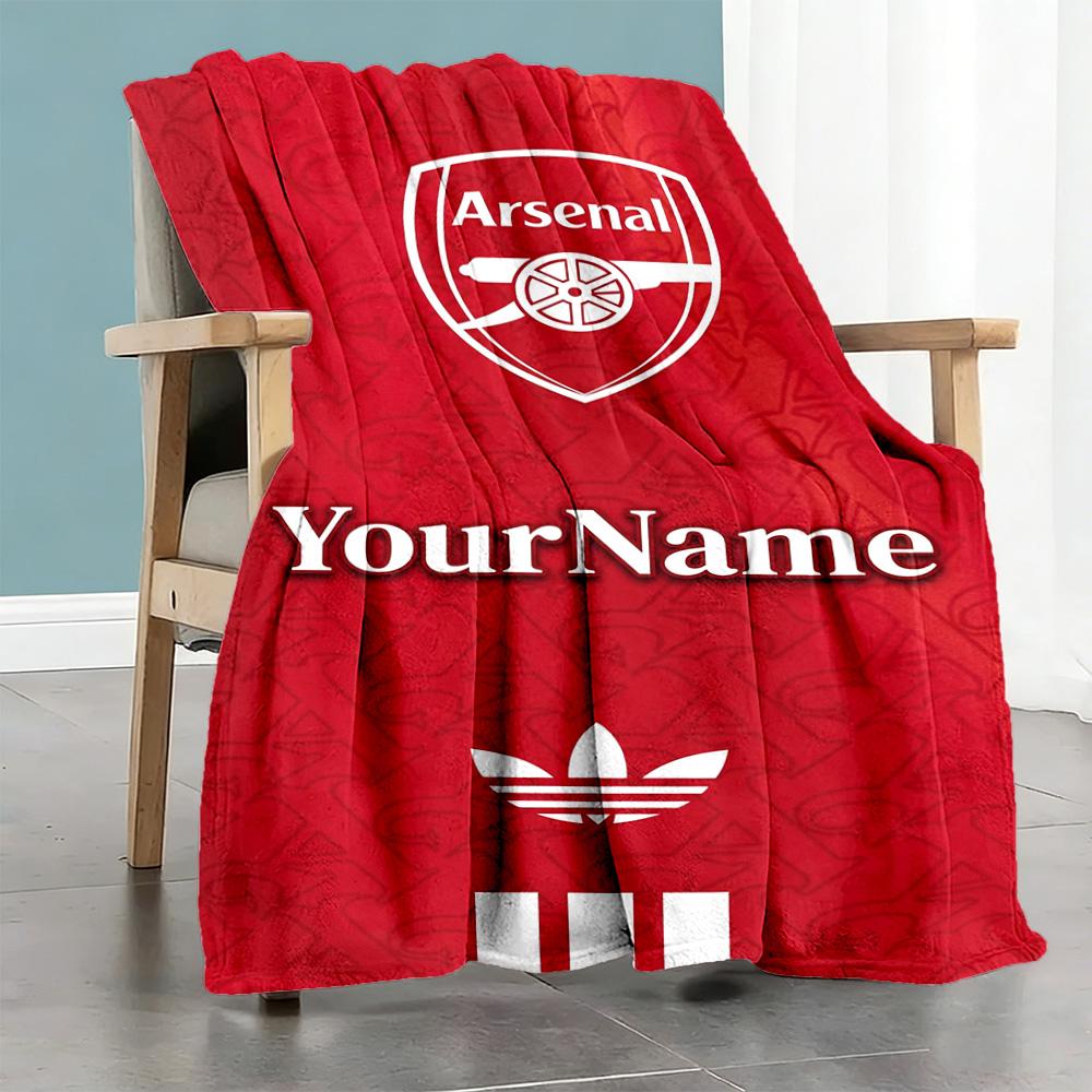 Arsenal Customize Text Blanket Gift Customizable Blanket Warmthful Decor Perfect for Office Picnics Couch Nap All-Season Use