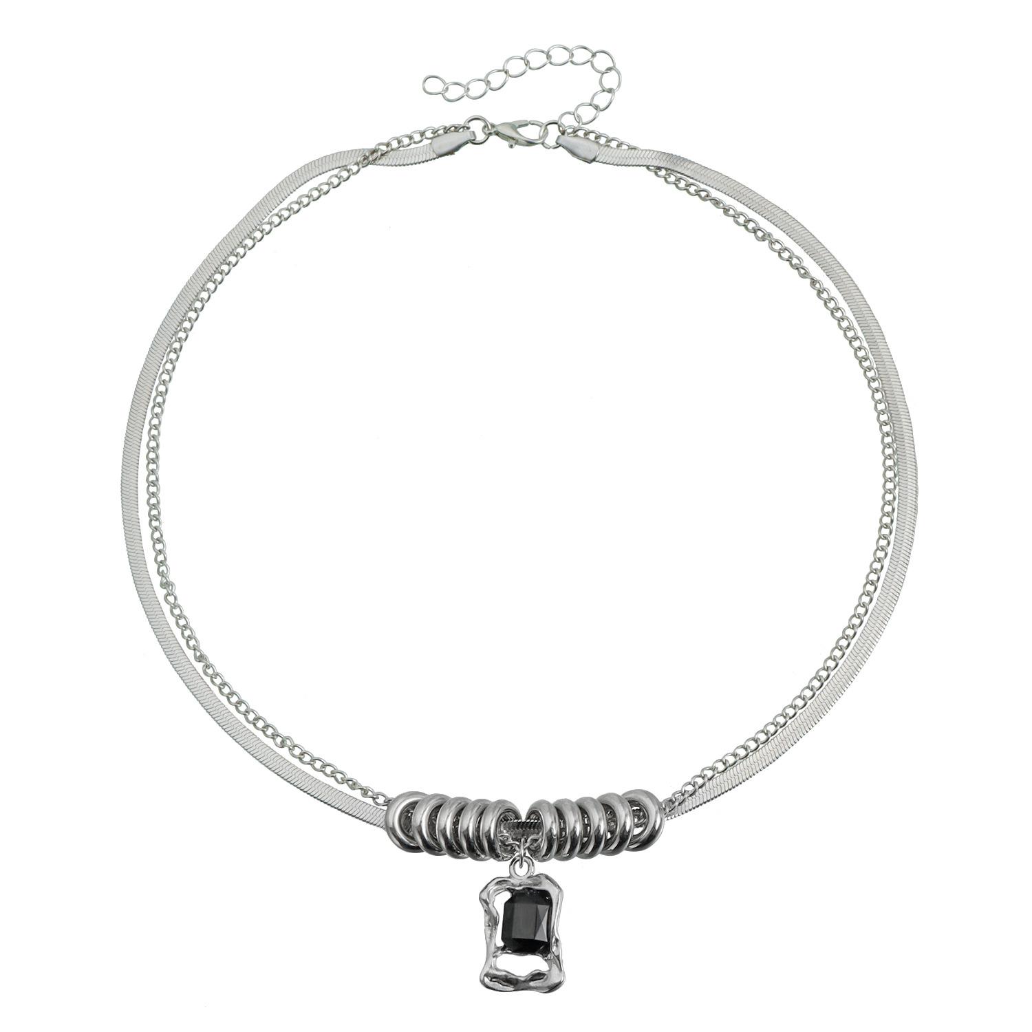 

Irregular special-shaped square pendant ins sweet cool babe style necklace light luxury necklace