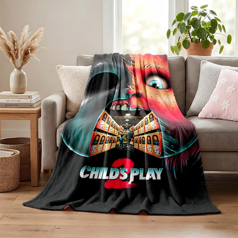 Chucky with Tiffany blanket Flannel Blanket Soft Cozy Plush Throw for Sofa Bed Lightweight Home Decoration