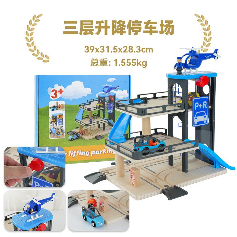 Turm Zugstreckenzubehör Spielszene Dekoration Bahnhof Brücke Tunnel Hochbaugleis Spielzeug für mit Zug Holz