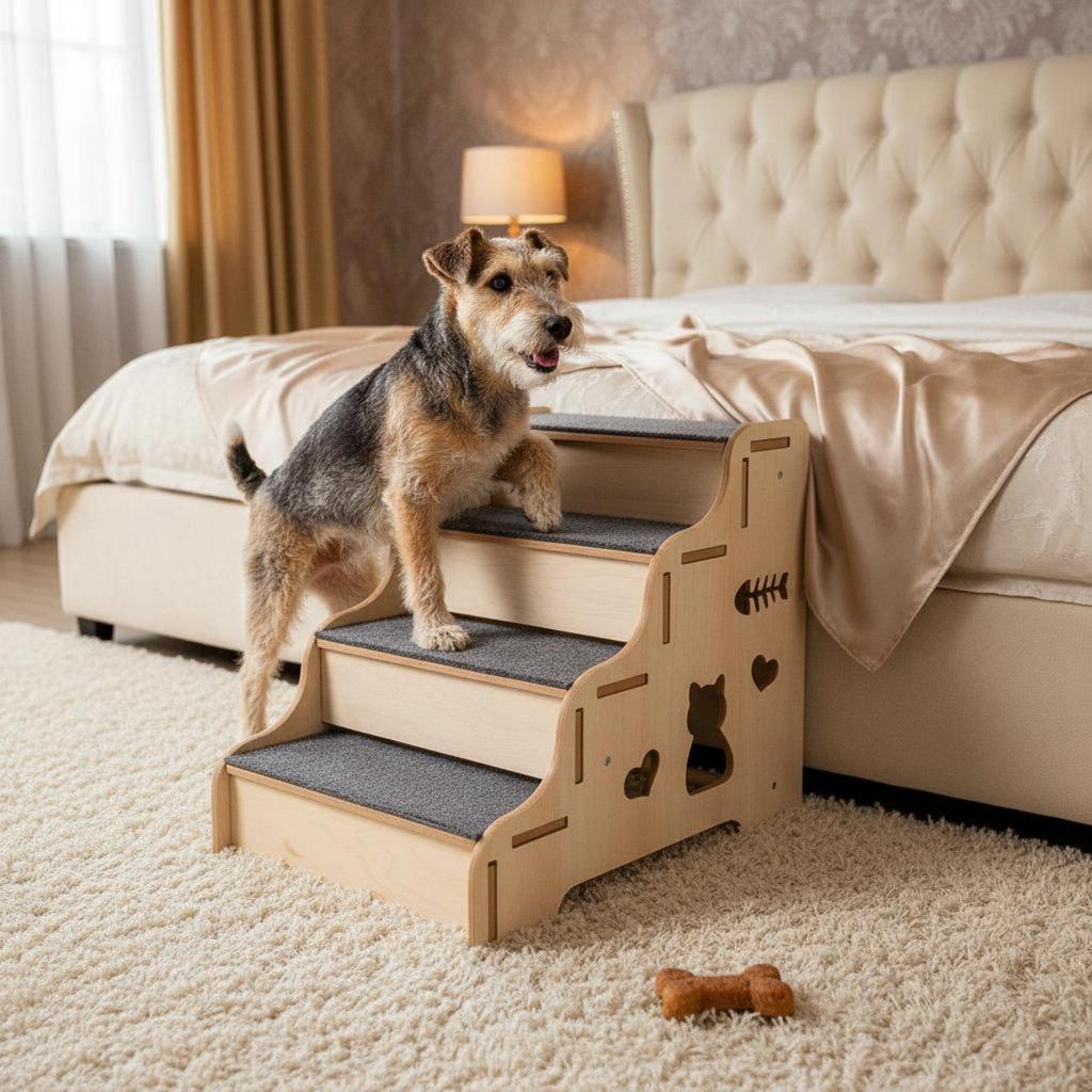 Dog Climbing Stairs Stable Wood Pet Sturdy for Senior Dogs