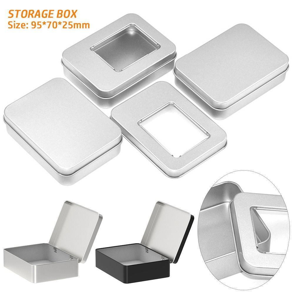 Scatola Rettangolare Piccola in Metallo per Carte da Gioco Custodia per Carte Collezionabili Organizer Scatola di Latta Vuota Contenitore per Caramelle Cosmetici per la Casa