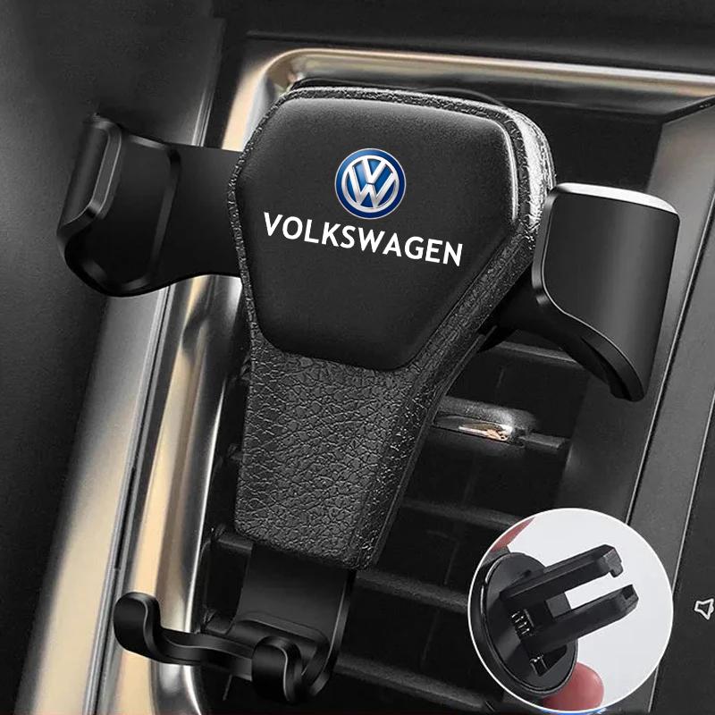Valve Stems Caps Gravity Car Phone Holder Air Vent Clip Cell Phone Stand Support For Volkswagen VW RLine R Golf Amarok T5 ID3 Ti