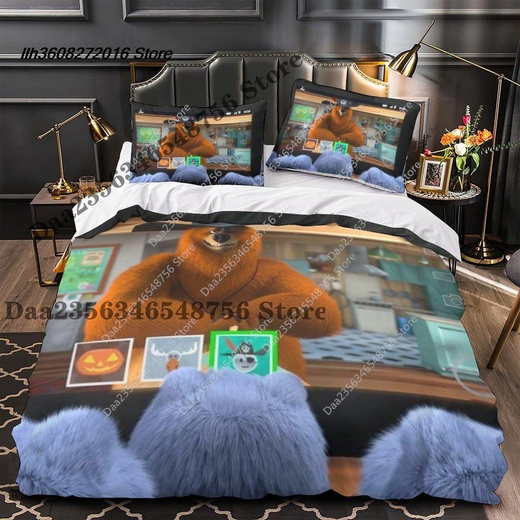 Neues Grizzy und die Lemminge Bettwäscheset Einzelbett Twin Full Dreiteiliges Set Bettwäscheset Aldult Kinder Schlafzimmer Bettbezug Sets 3D Ani