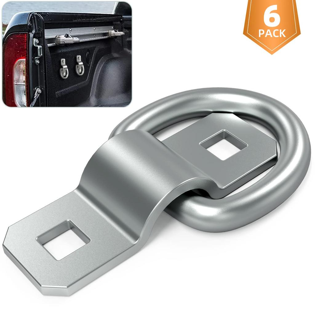 IRENPORU 6pcs 3/8" D-Ring Heavy Duty Truck Tie Down Anchor Steel 6000lb Tie Down