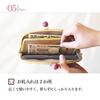 ASIAN ZACCA cbr0002 Genuine Leather Double Kiss-Lock Long Wallet Wooden Bead Clasp Navy Made in Japan
