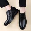 Fashion Brand Men's Comfortable Interior Height Increasing Business Casual Leather Shoes Fashionable Men's Classic Lace Up Banquet Shoes
