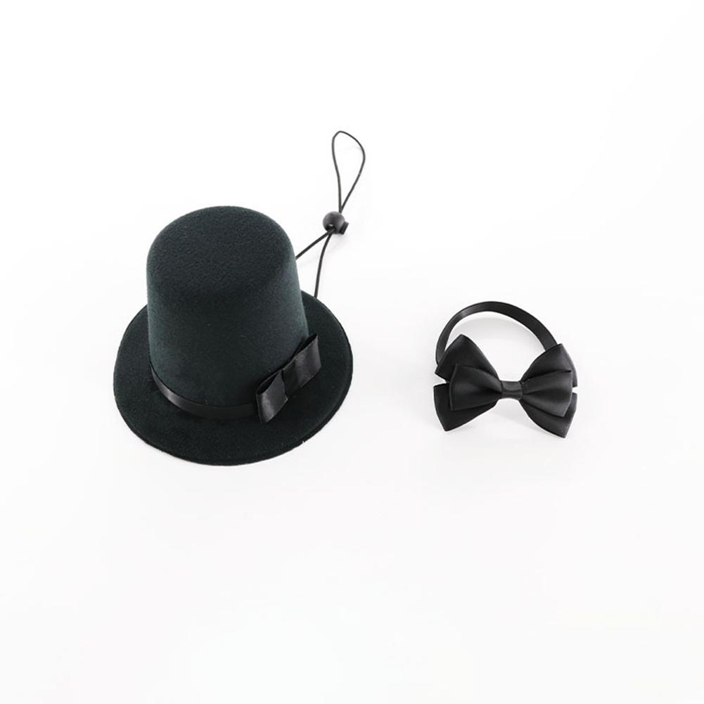 Pet Top Hat With Bow Tie For Dog Cat Birthday Party Gradation Halloween Costumes Accessories 2pcs Formal Accessories Set