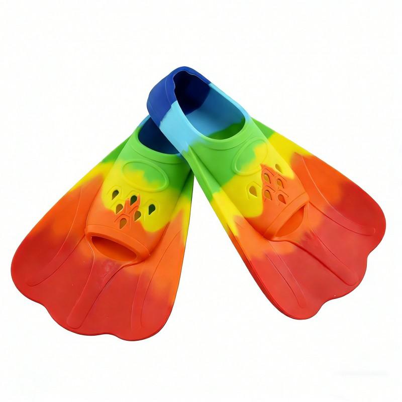 Silicone Short Fins Adults Kids Swimming Training Kick Practice Freestyle Speed Boost Efficient Swim Gear