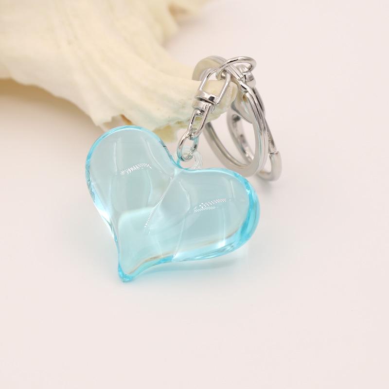 Clear Acrylic Heart Pendant Keychain Charm for Bags & Couples