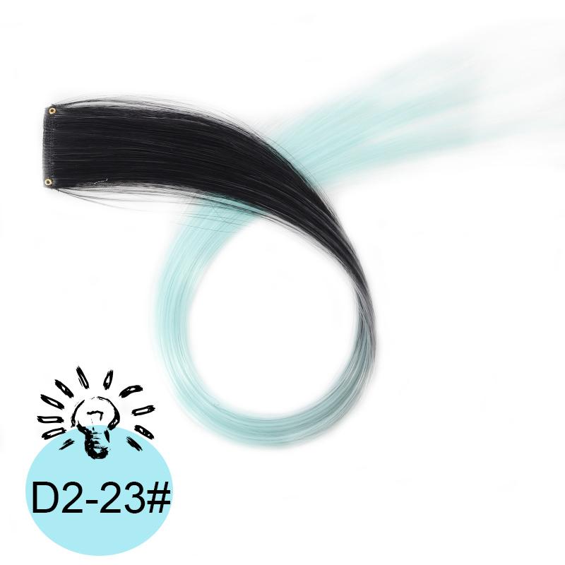 One Card Gradient Hanging Ear Dye Three Color Hair Extension Wig BB Clip Colored Wig Women's Synthetic Wig Halloween Music Festival Party Use