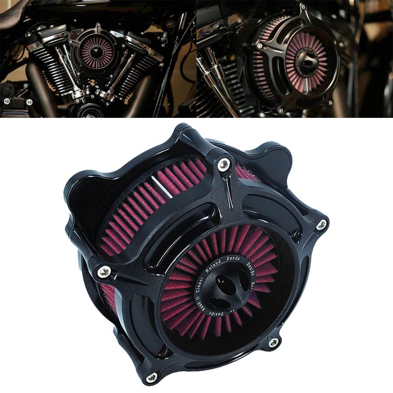 RSD Turbine Air Cleaner Matte Black Intake Filter For Harley Sportster XL 883 Dyna V-Rod Softail Fat Boy Touring Ultra FLHR FLHX