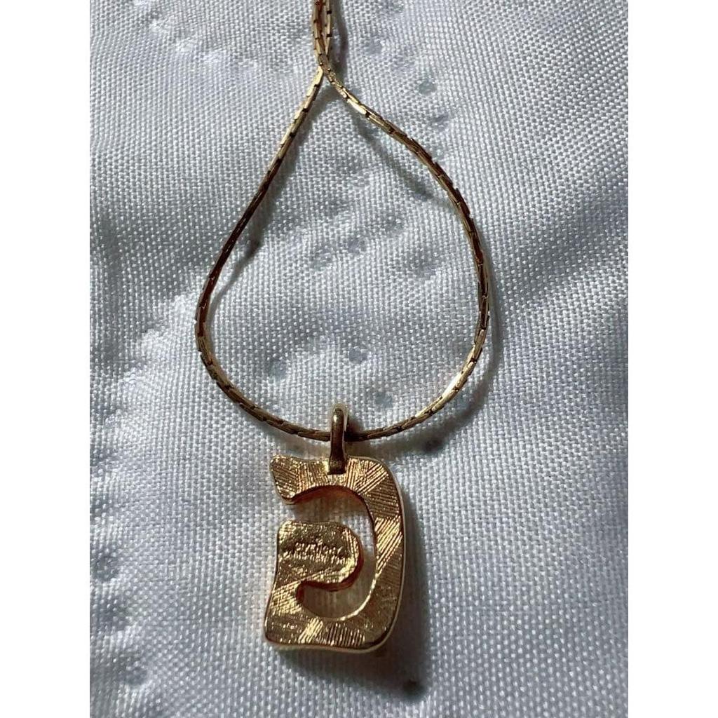 Used Givenchy G logo necklace gold color