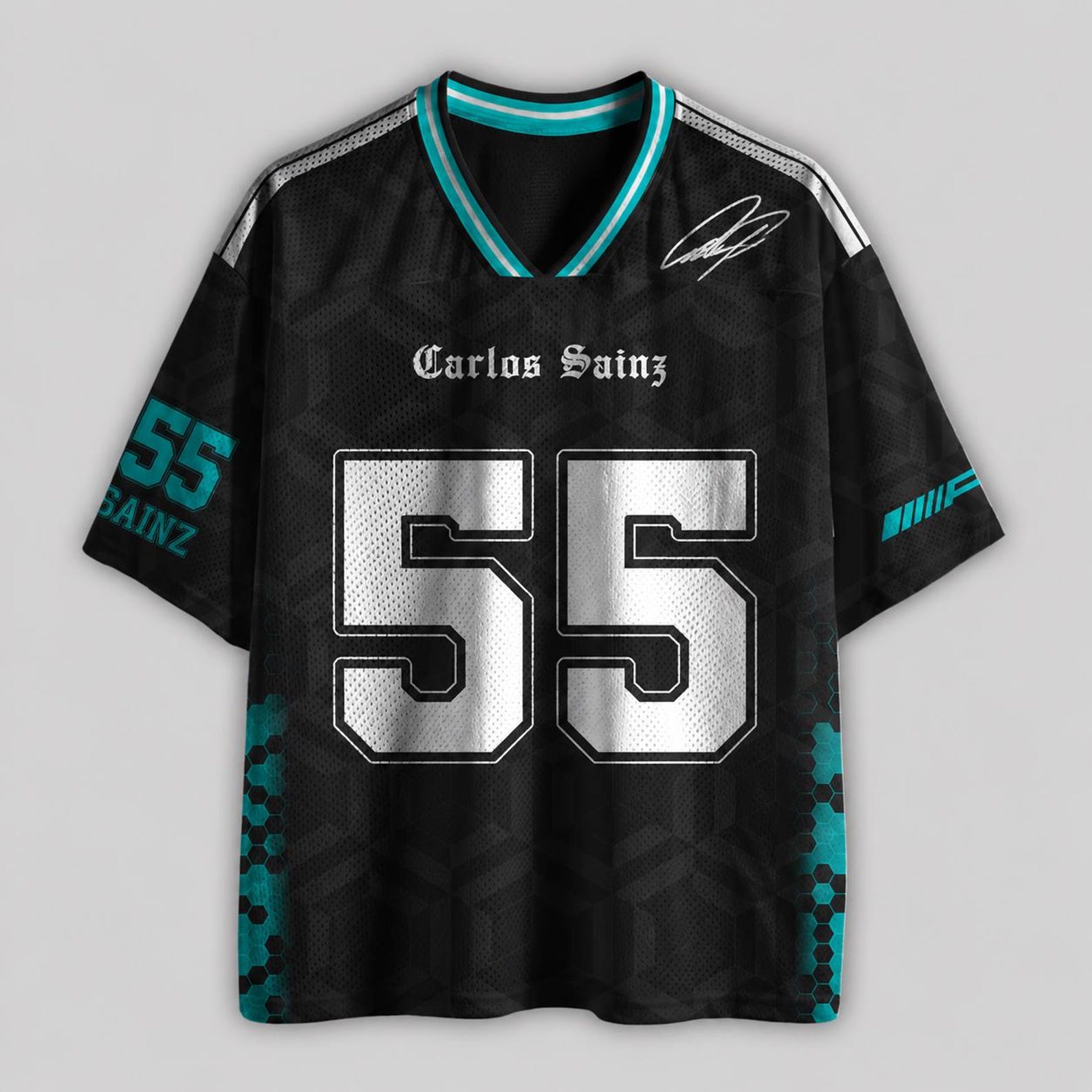 Carlos Sainz #55 Signature Racing Jersey – Vintage Motorsport Fan Shirt, Custom Formula Racing Apparel M