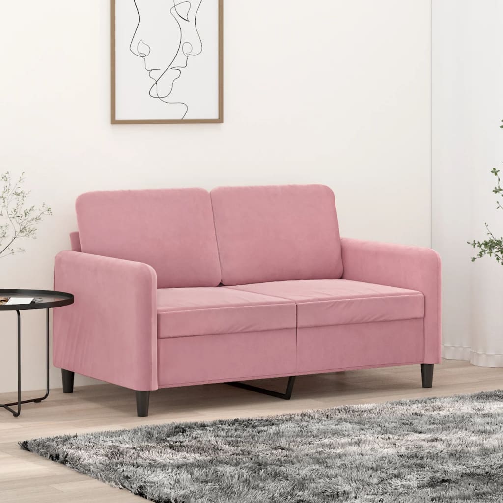 Vidaxl Zweisitzer-Sofa, Rosa, 120 cm, Mit Samt Polster