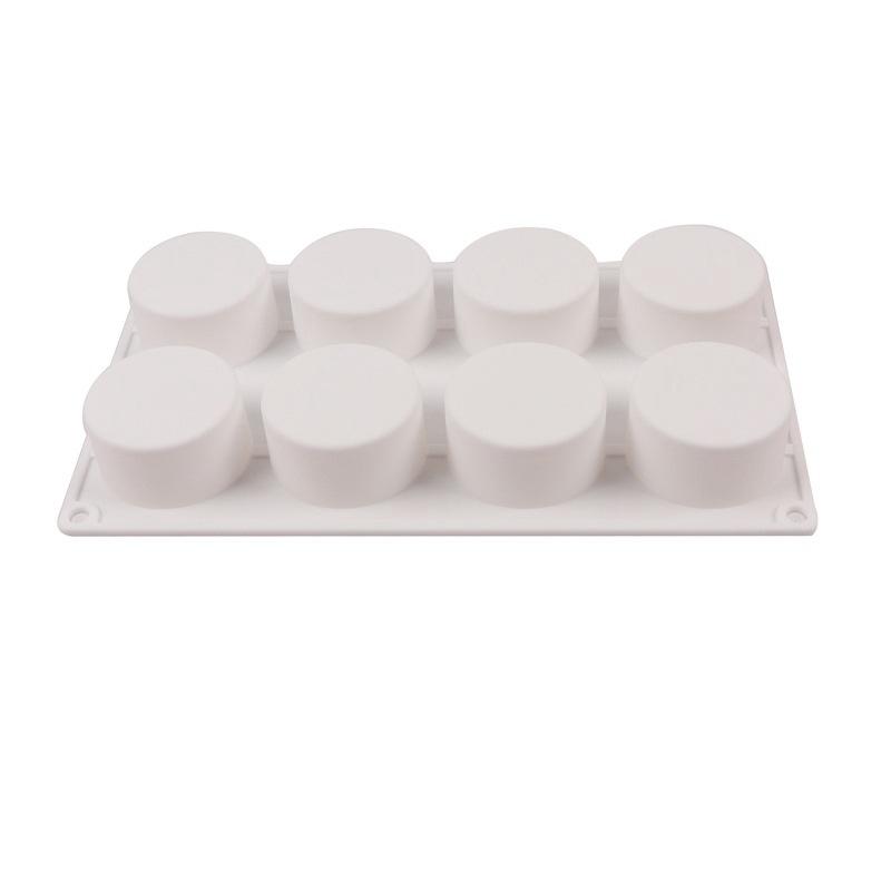 8-Cavity Cylindrical Silicone Mold - French Mousse Cake Chocolate Ice Cream DIY Baking Tool