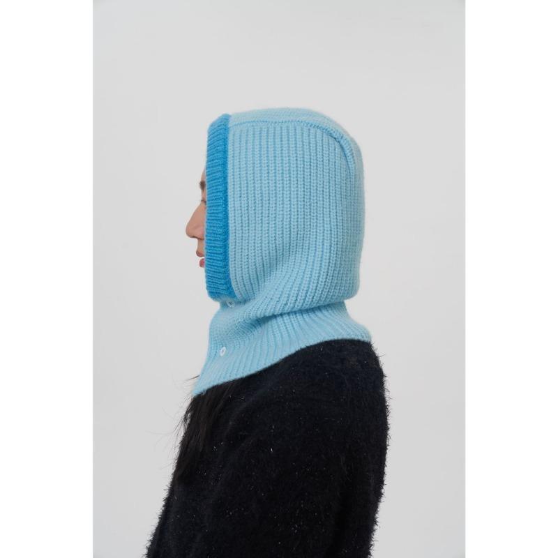 Original Niche Balaclava Hat Women, Winter New Big Head Circumference Warm Ear Protector Wool Knitted Hat