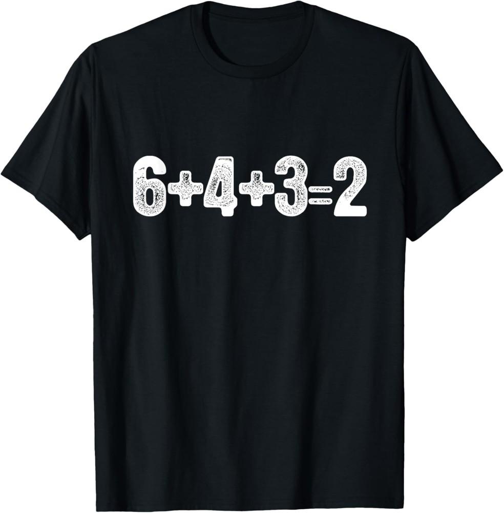 6+4+3=2 Двойная Игра Бейсболист Веселая Бейсбольная Фраза Футболка Унисекс Футболка L