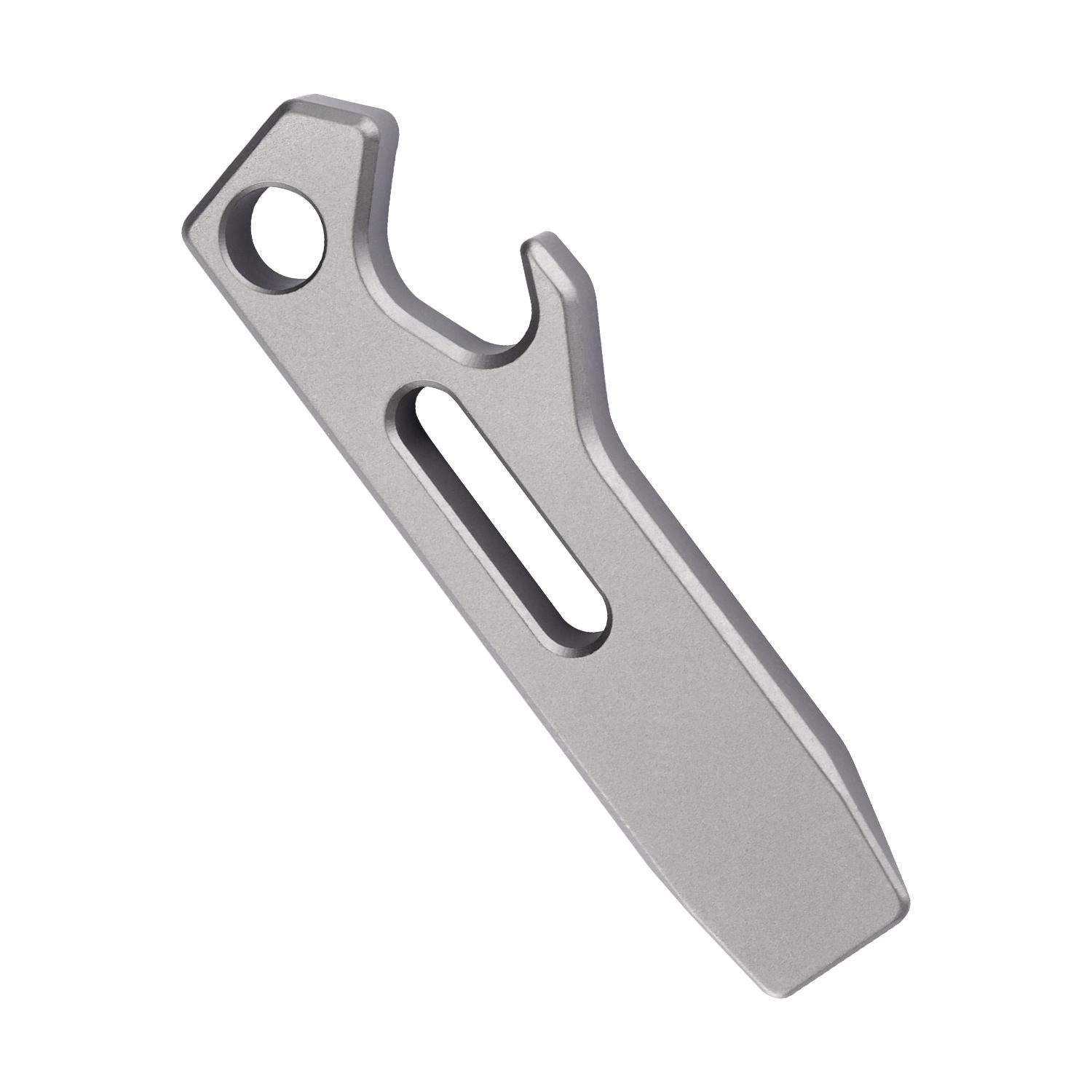 TGZUO Miniature Titanium Pocket Pry Bar EDC Multitool with Bottle Opener Hand Tool for Daily Household Camping and Hiking Multifunctional pry bar серебряный