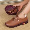 Women's shoes spring and summer lace-up wide fat feet beef tendon sole soft sole soft surface large size leather shoes