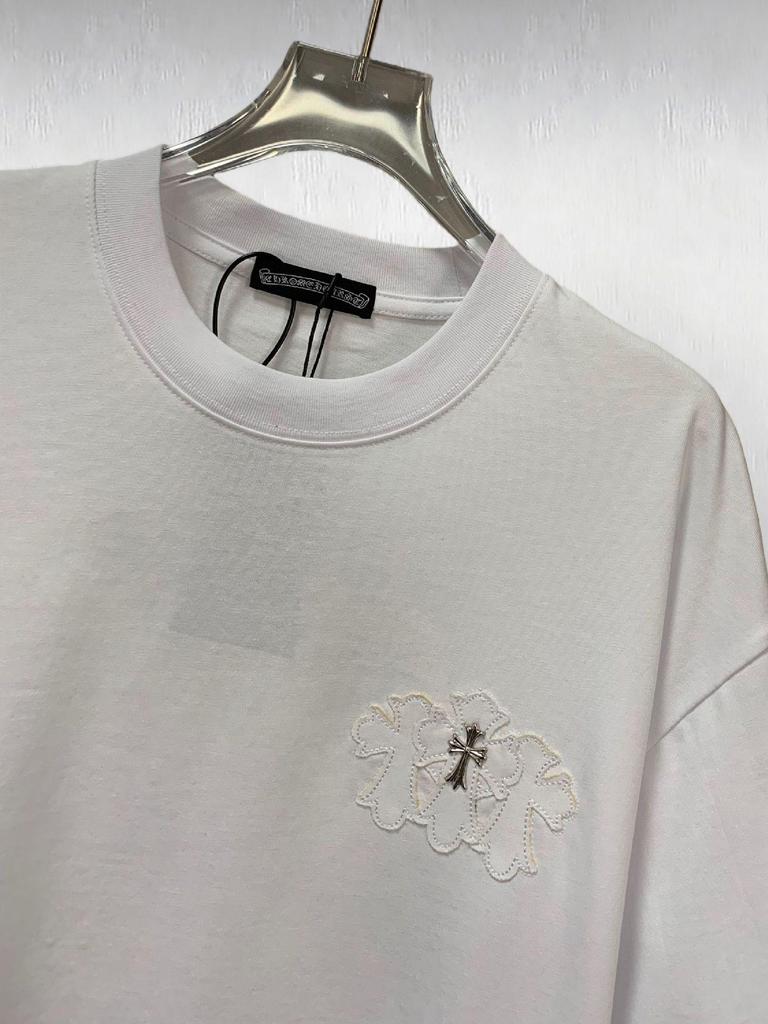 Women's High Version Rhinestone Applique Loose Fit Cotton Cropped T-shirt