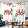 2pcs Wild Flowers Peonies With Watercolor Style Printed Curtains Rod Pocket Curtain  For Living Room Bedroom Windows Home Decor